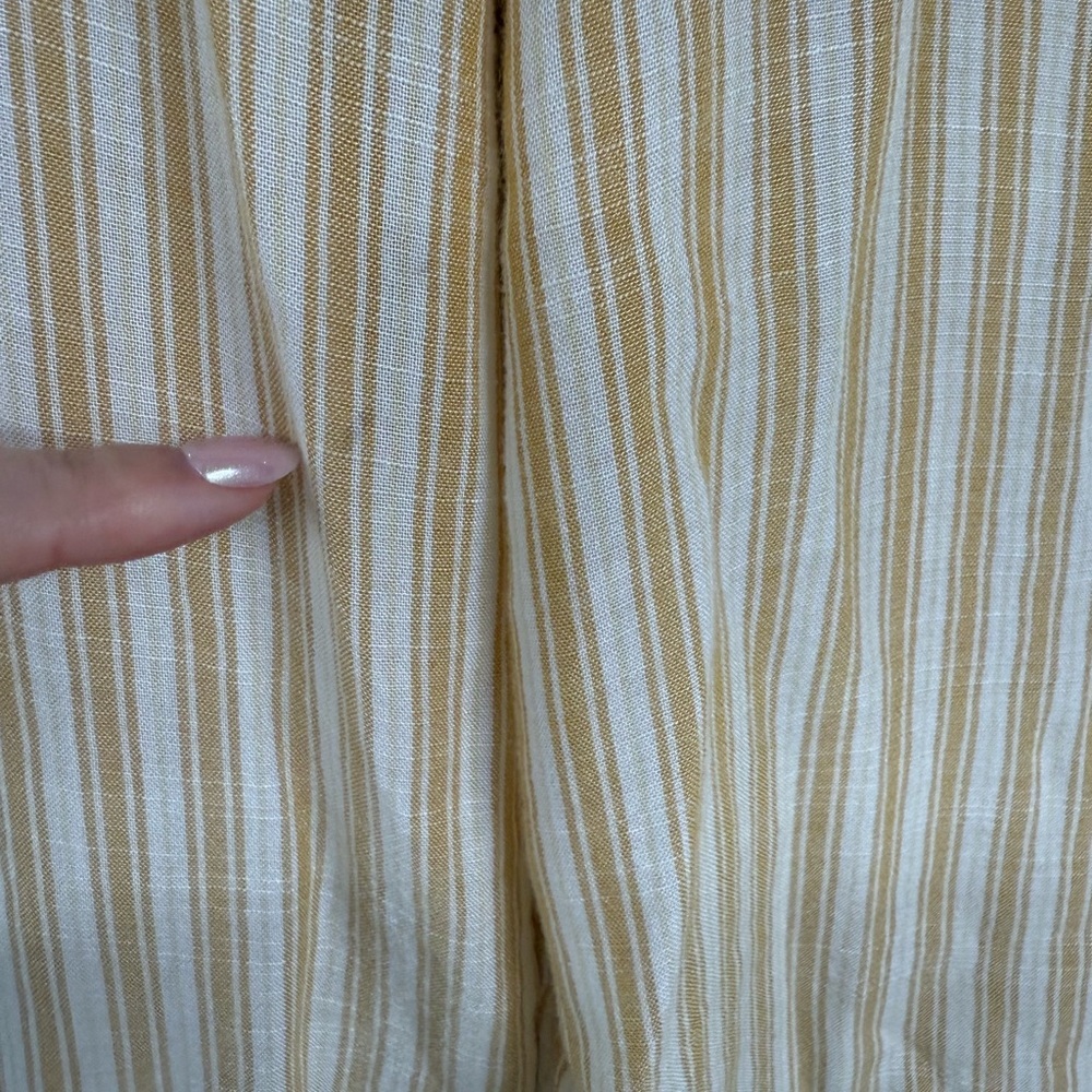 American Eagle Women Dress Shirt Striped Yellow Size M Long Sleeve Button Up - Picture 3 of 7